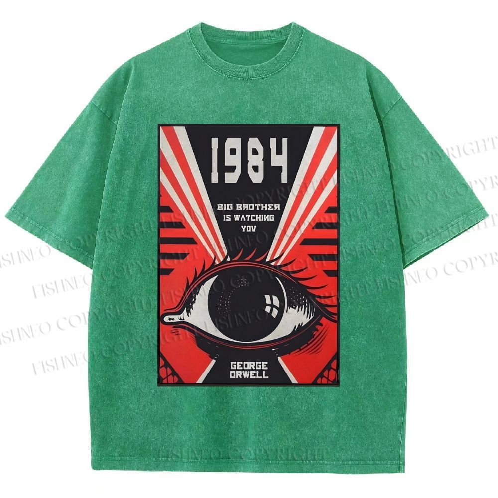 Unisex George Orwell Eyes Printed Washed Tee