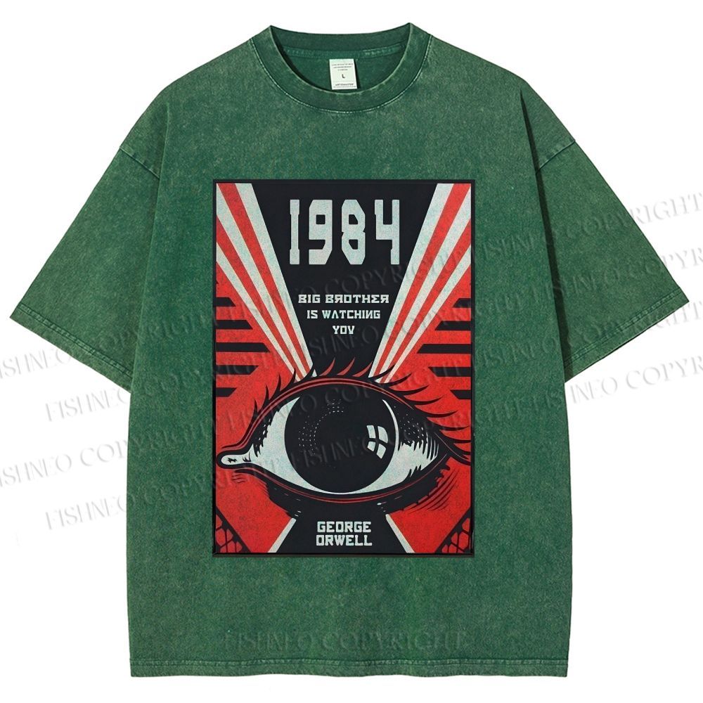 Unisex George Orwell Eyes Printed Washed Tee