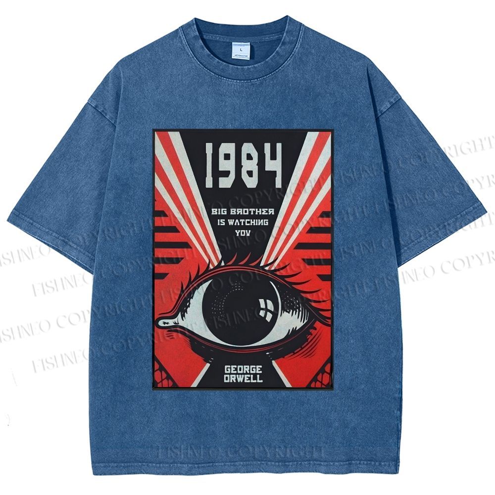 Unisex George Orwell Eyes Printed Washed Tee