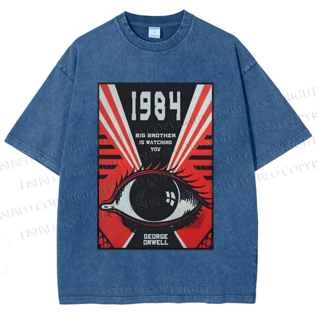 Unisex George Orwell Eyes Printed Washed Tee