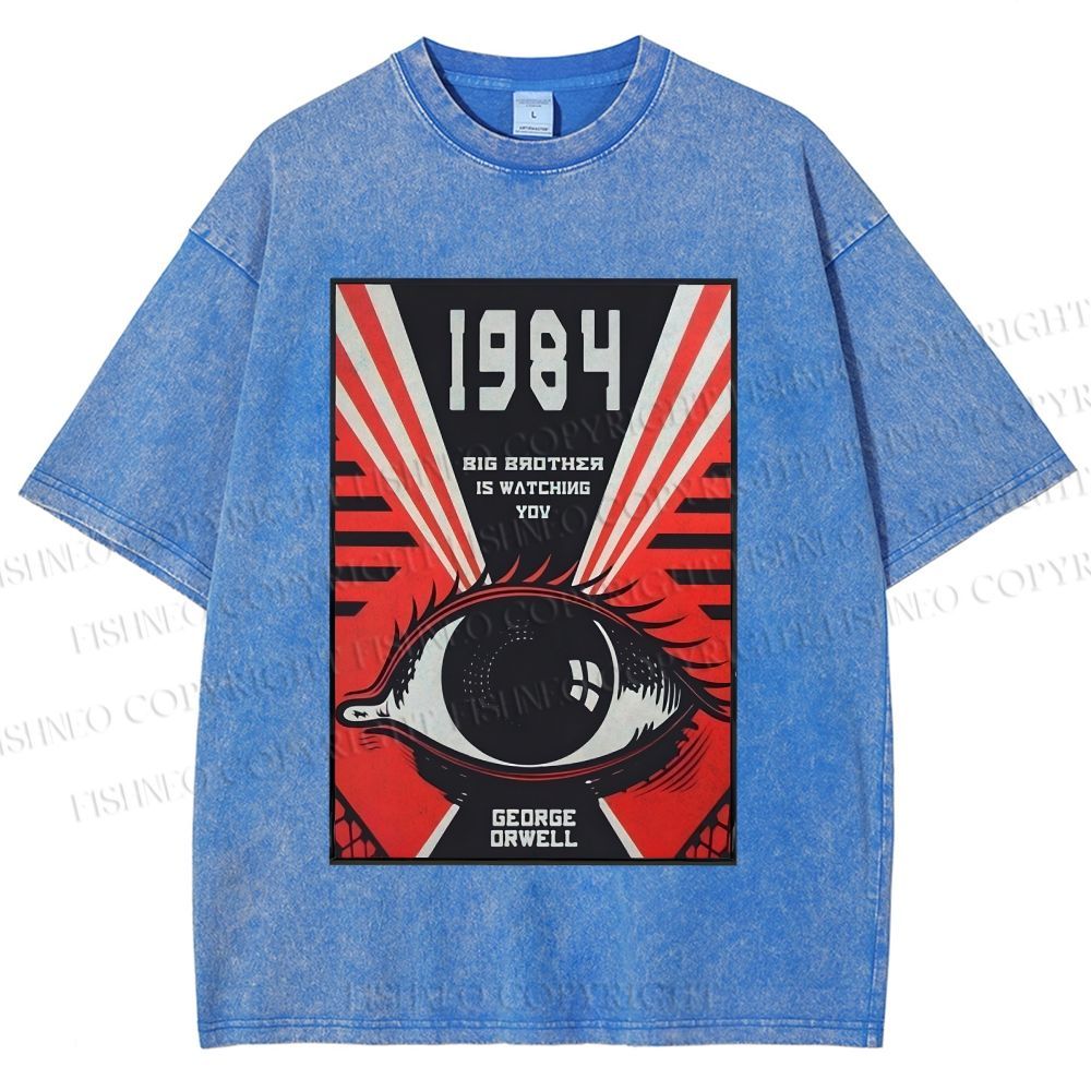Unisex George Orwell Eyes Printed Washed Tee