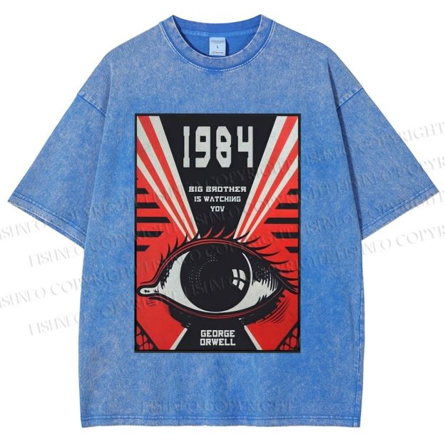 Unisex George Orwell Eyes Printed Washed Tee