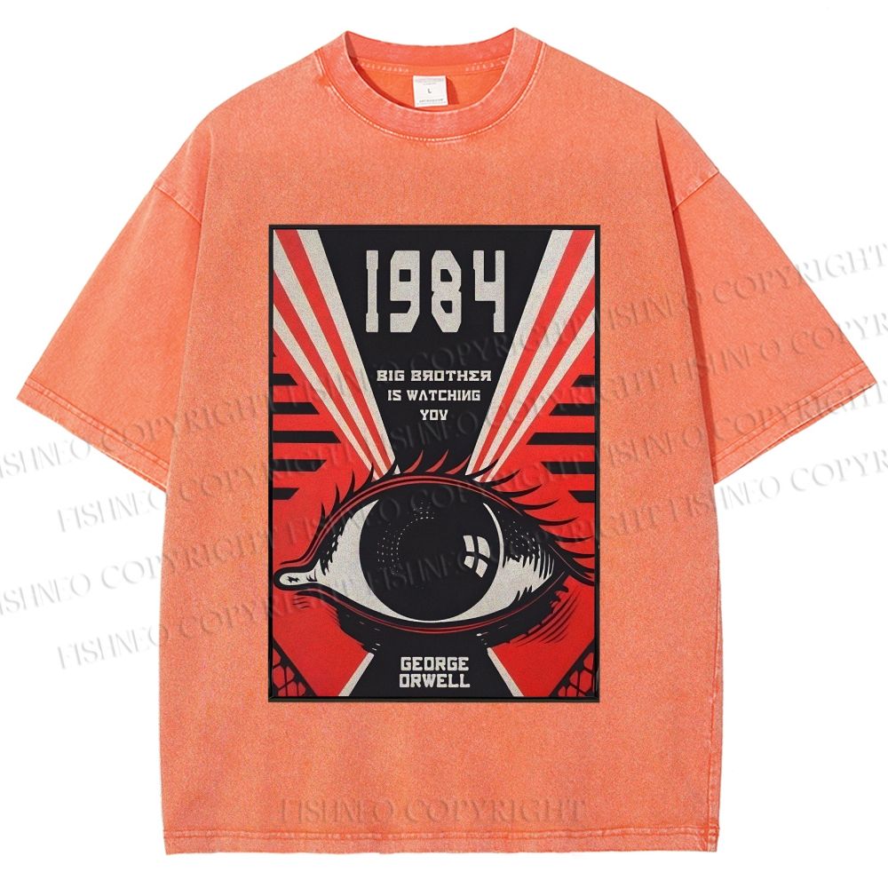 Unisex George Orwell Eyes Printed Washed Tee