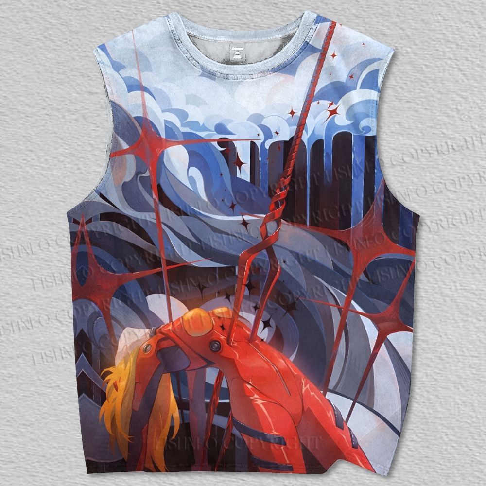 Unisex Neon Genesis Evangelion Asuka Printed Tank Top