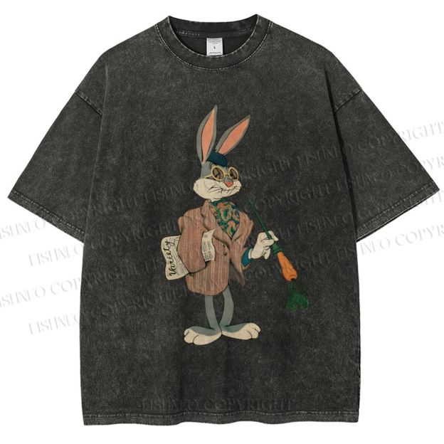 Unisex Bugs Bunny Rabbit Printed Washed Tee