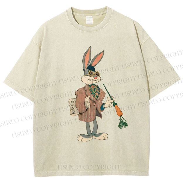 Unisex Bugs Bunny Rabbit Printed Washed Tee