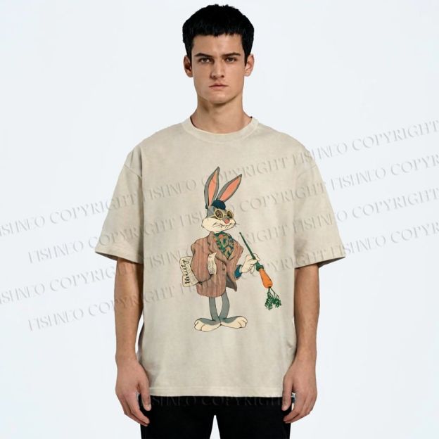 Unisex Bugs Bunny Rabbit Printed Washed Tee