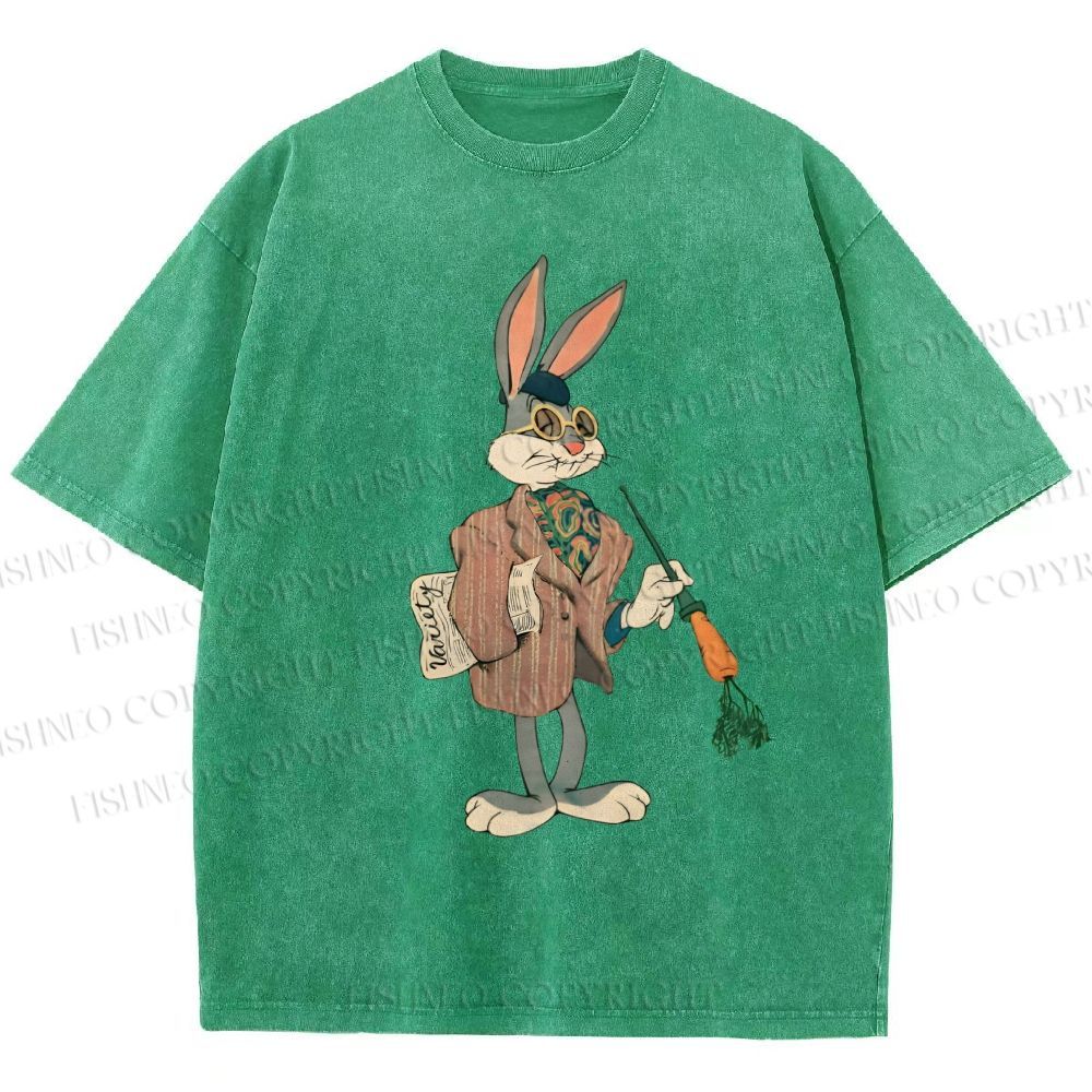 Unisex Bugs Bunny Rabbit Printed Washed Tee