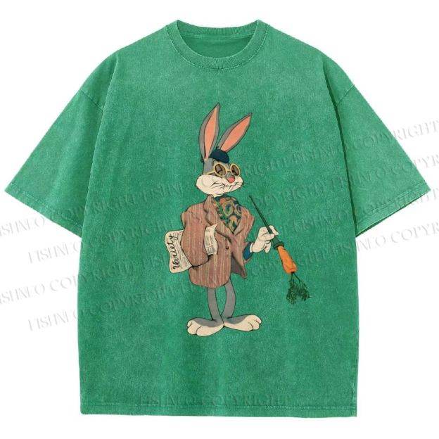 Unisex Bugs Bunny Rabbit Printed Washed Tee