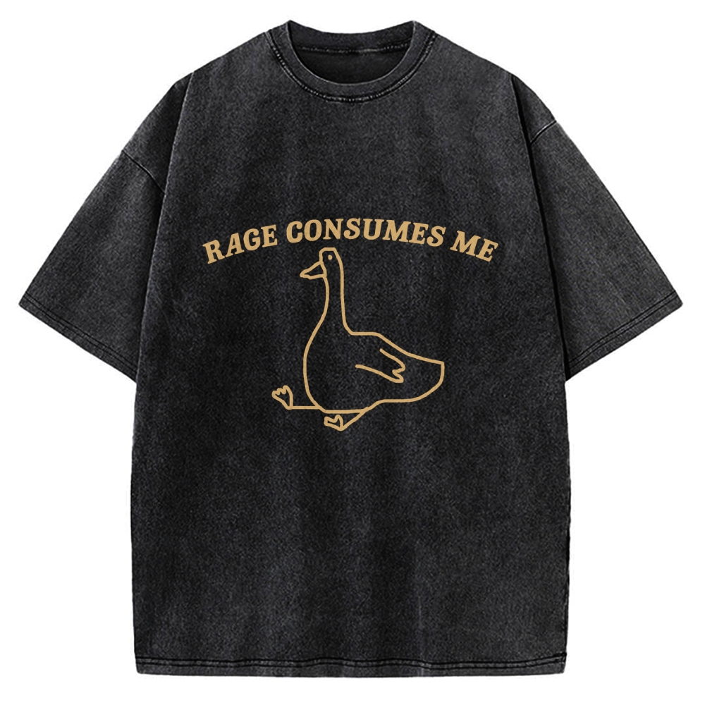 Unisex Rage Consumes Me Printed Washed Tee