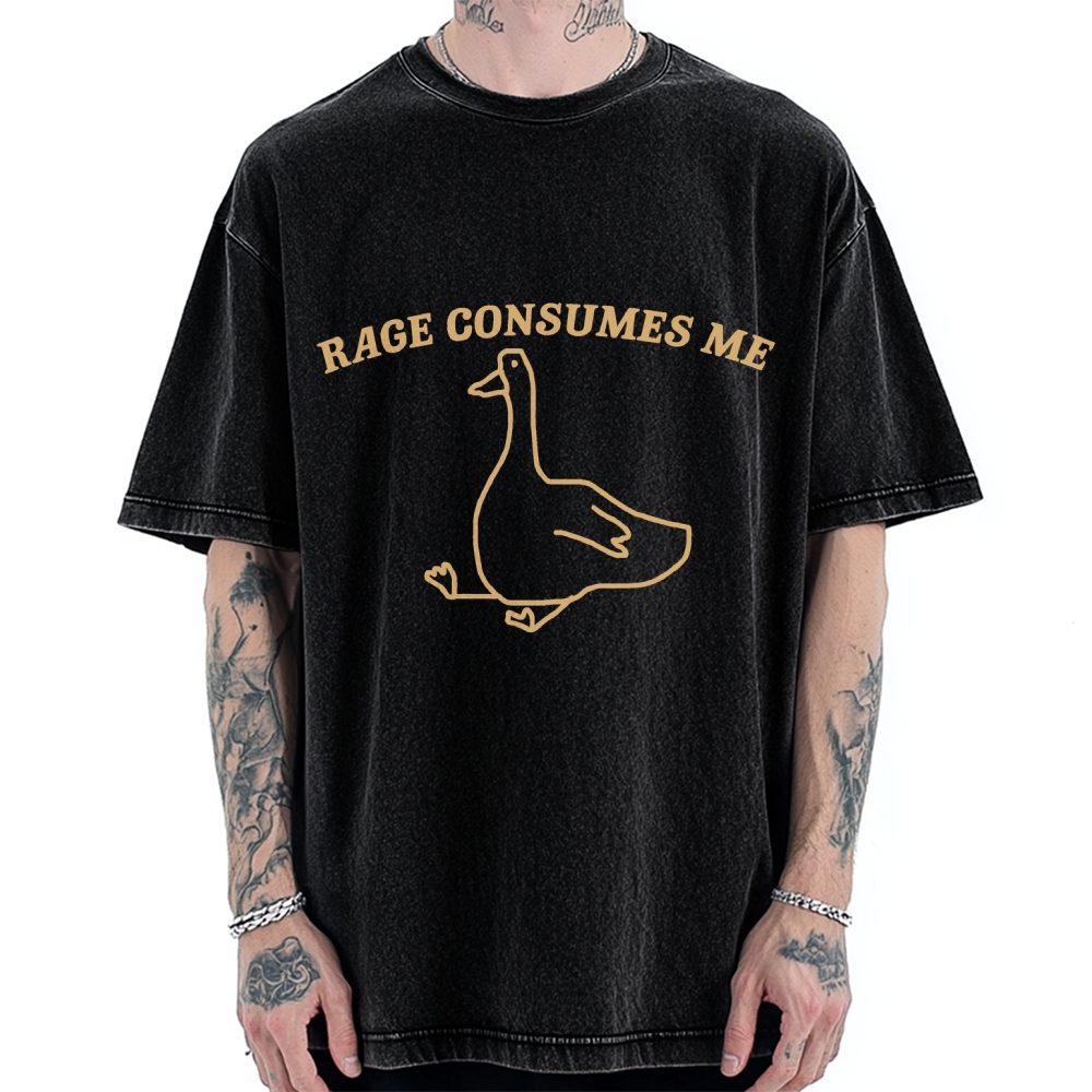 Unisex Rage Consumes Me Printed Washed Tee