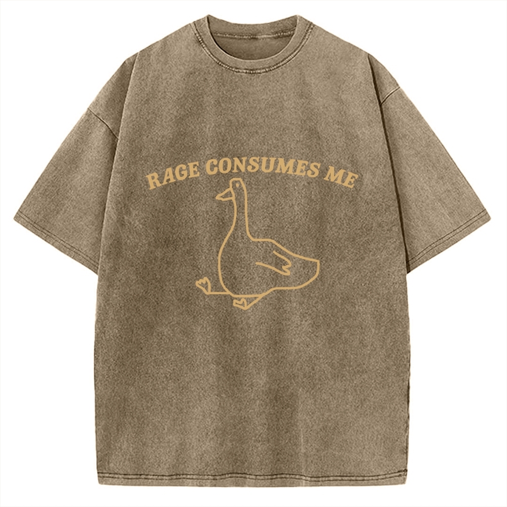 Unisex Rage Consumes Me Printed Washed Tee