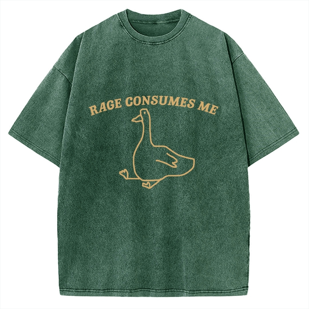 Unisex Rage Consumes Me Printed Washed Tee