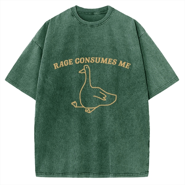 Unisex Rage Consumes Me Printed Washed Tee