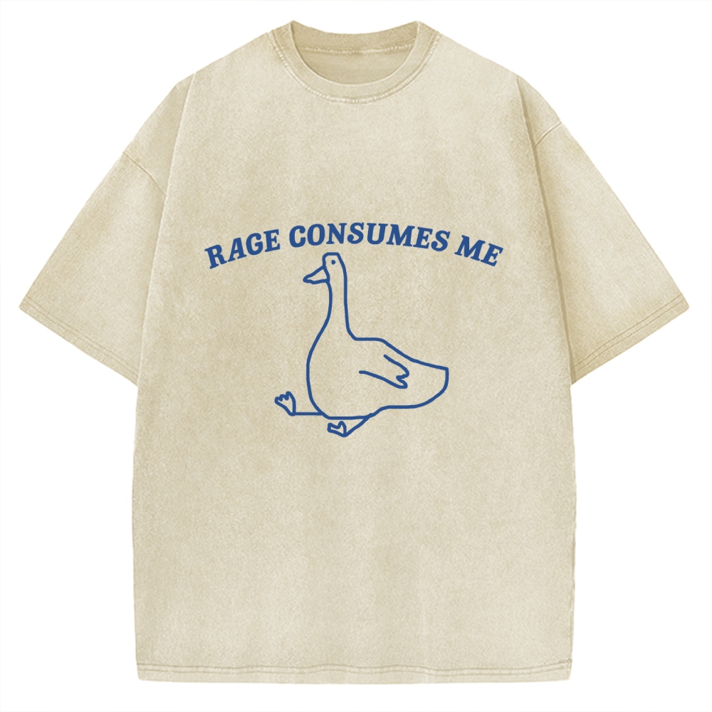 Unisex Rage Consumes Me Printed Washed Tee