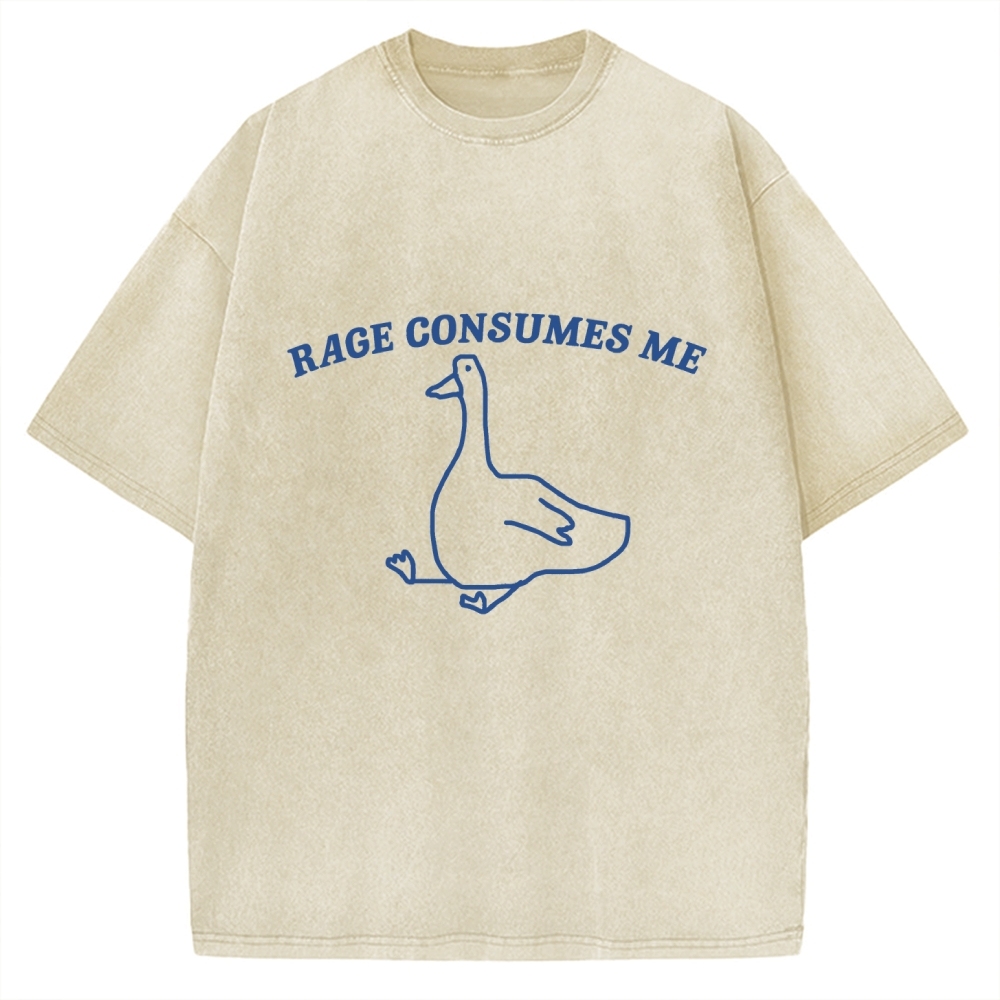 Unisex Rage Consumes Me Printed Washed Tee
