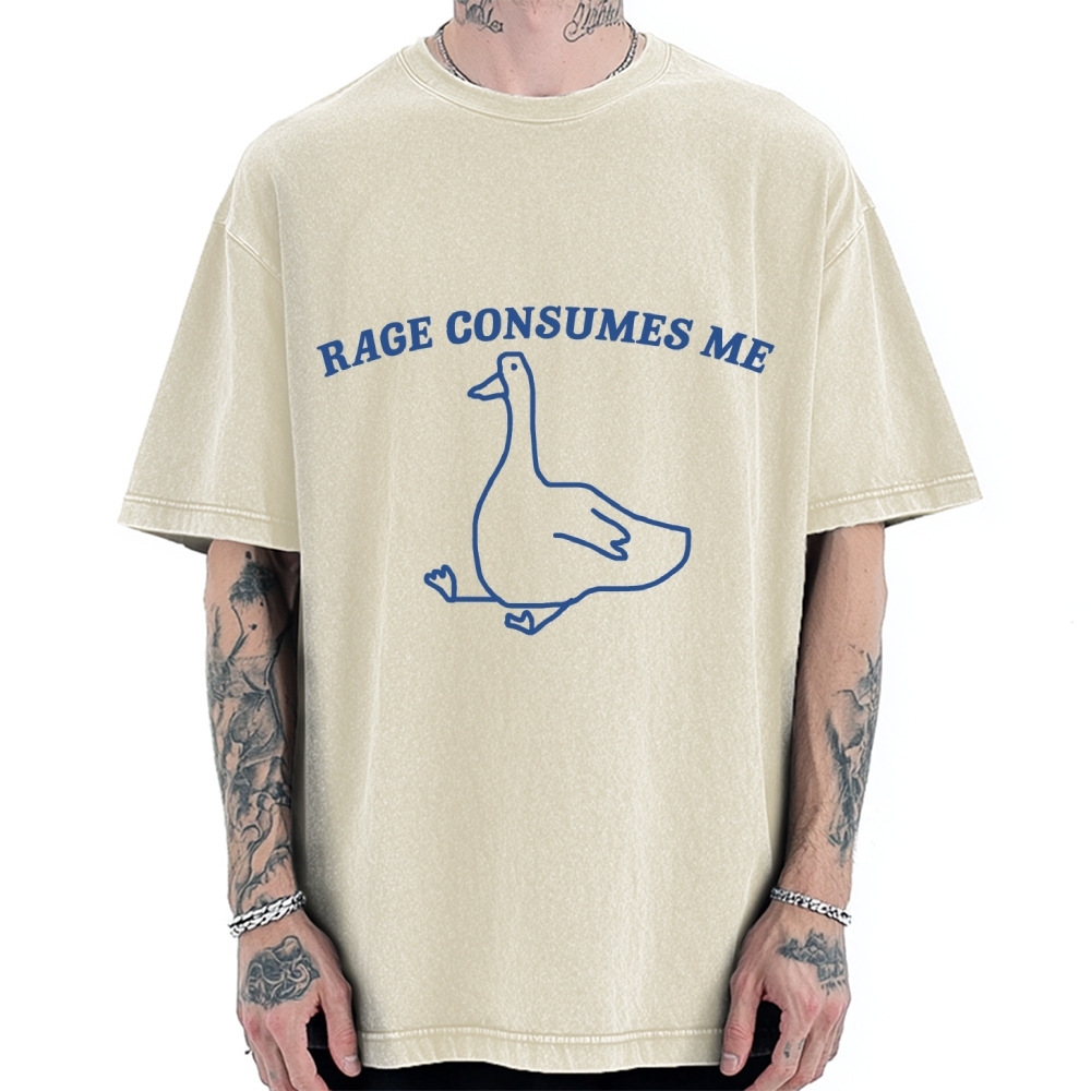 Unisex Rage Consumes Me Printed Washed Tee