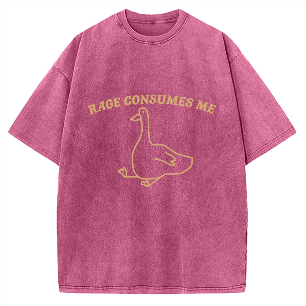 Unisex Rage Consumes Me Printed Washed Tee