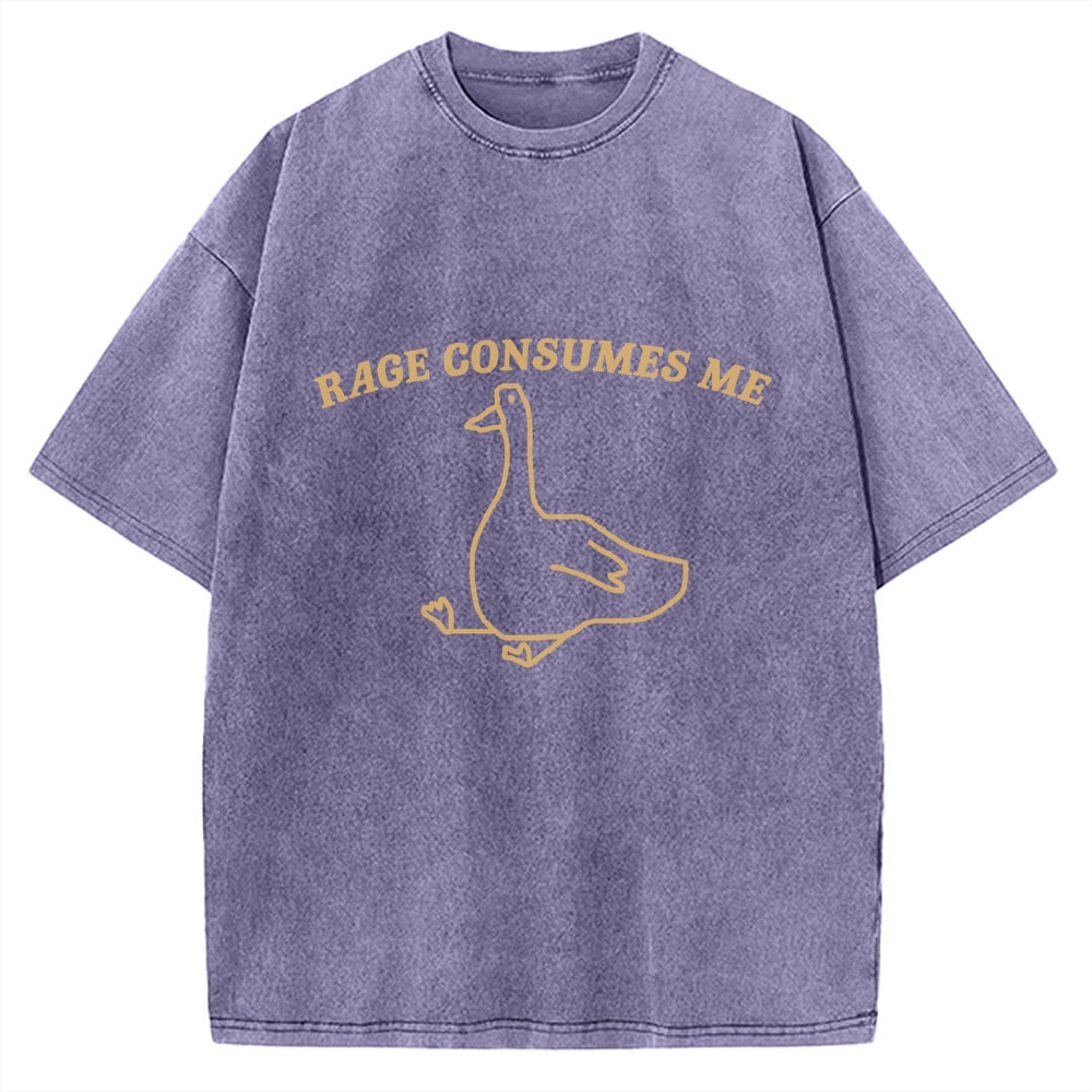 Unisex Rage Consumes Me Printed Washed Tee