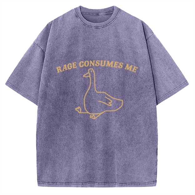 Unisex Rage Consumes Me Printed Washed Tee