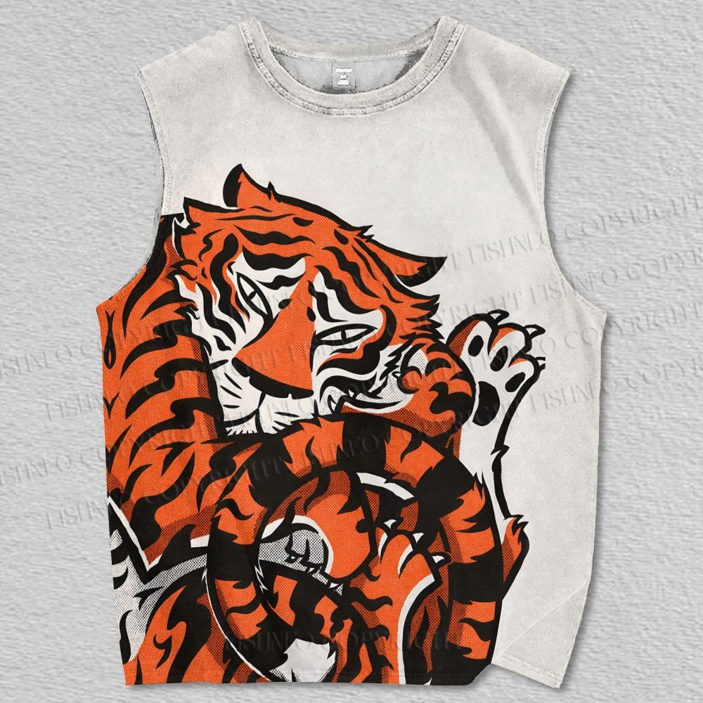 Unisex Funny Tiger Printed Tank Top