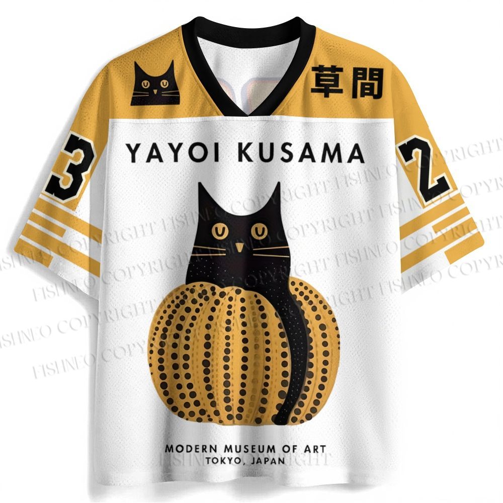Yayoi Kusama Pumpkin Cat Printed Jersey Shirts
