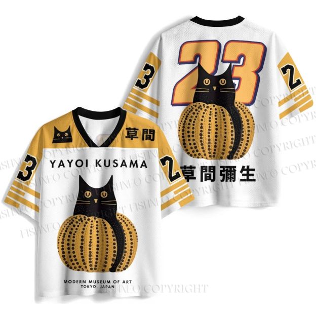 Yayoi Kusama Pumpkin Cat Printed Jersey Shirts