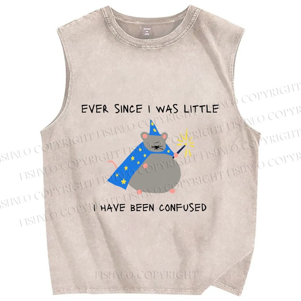 Unisex Confused Wizard Rat Meme Printed Washed Tank Top