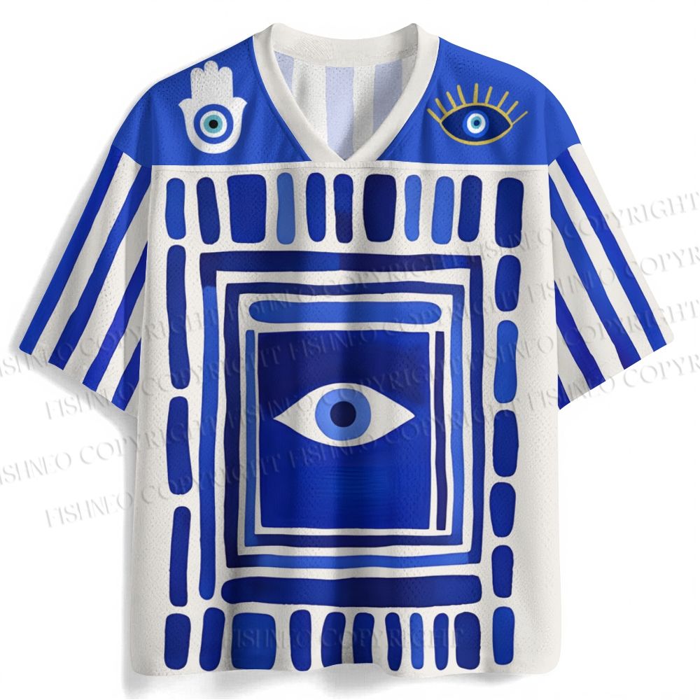 Geometric Eyes Printed Jersey Shirts