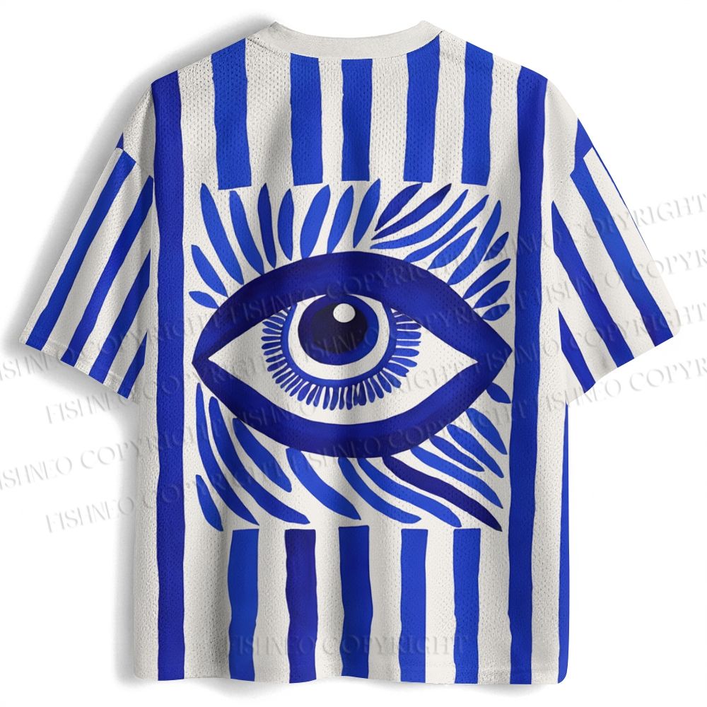 Geometric Eyes Printed Jersey Shirts