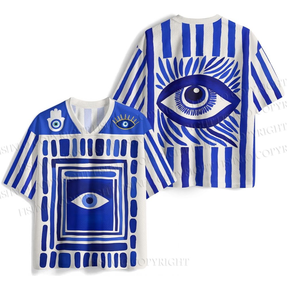 Geometric Eyes Printed Jersey Shirts