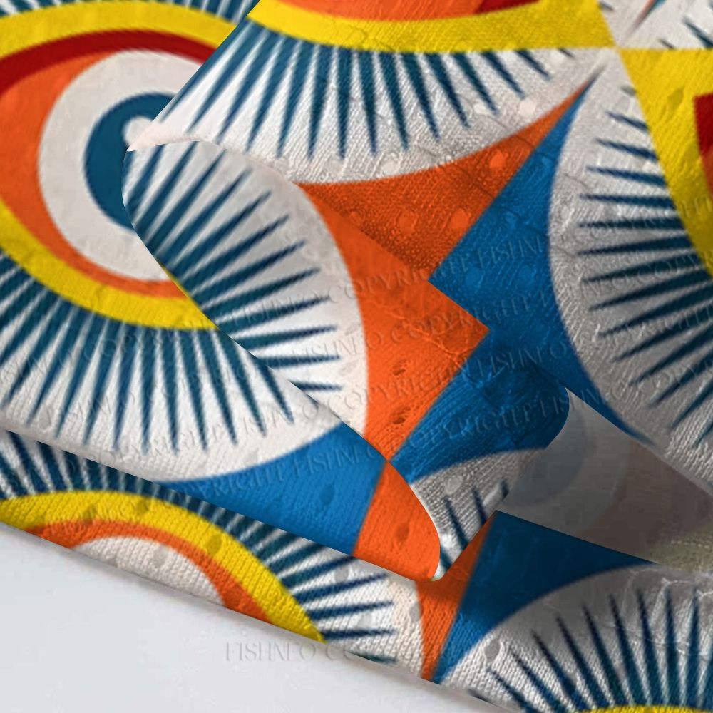 Colored Geometric Eyes Printed Jersey Shirts