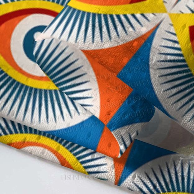 Colored Geometric Eyes Printed Jersey Shirts