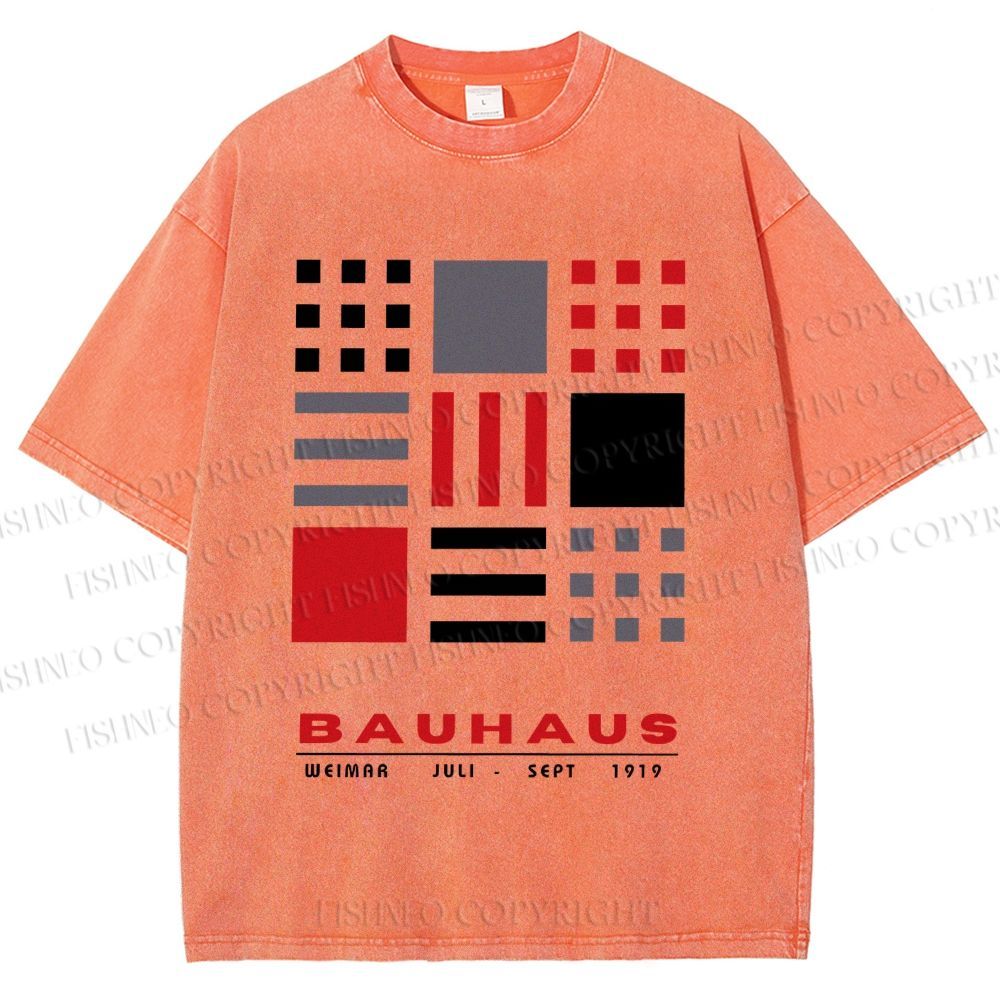 Unisex Bauhaus Geometry Printed Washed Tee