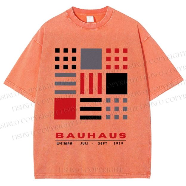 Unisex Bauhaus Geometry Printed Washed Tee