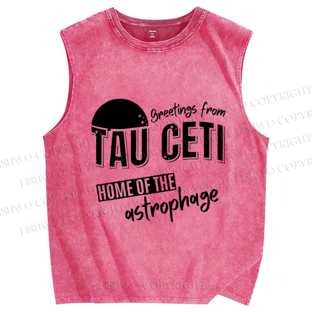 Unisex Project Hail Mary: Greetings from Tau Ceti Printed Washed Tank Top