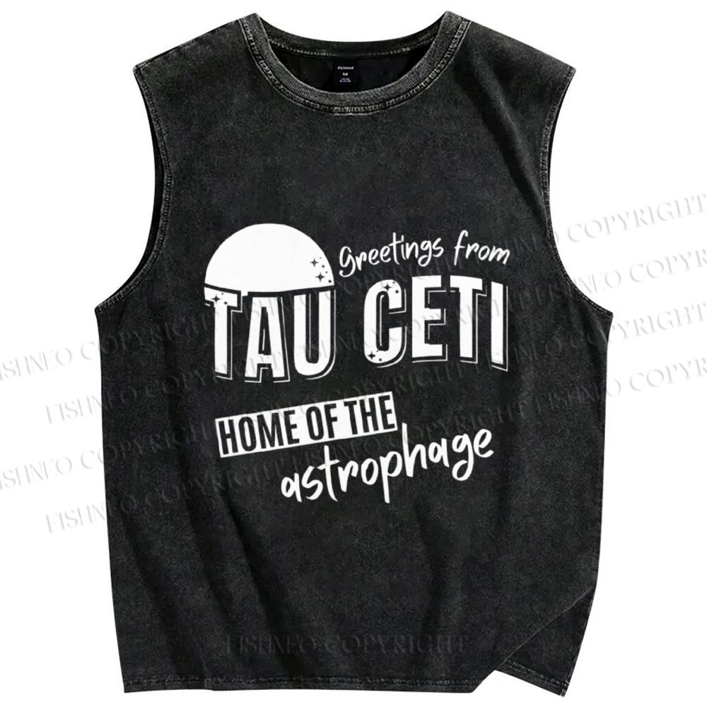 Unisex Project Hail Mary: Greetings from Tau Ceti Printed Washed Tank Top
