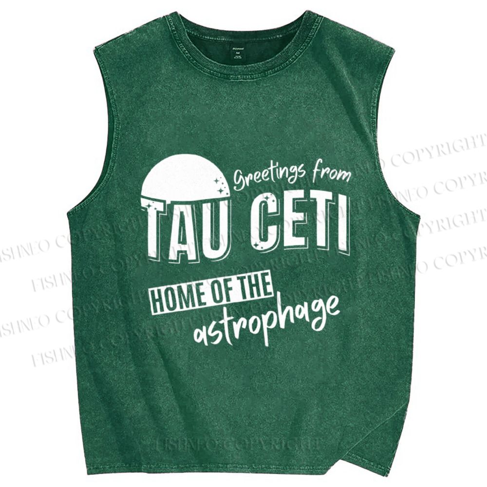 Unisex Project Hail Mary: Greetings from Tau Ceti Printed Washed Tank Top