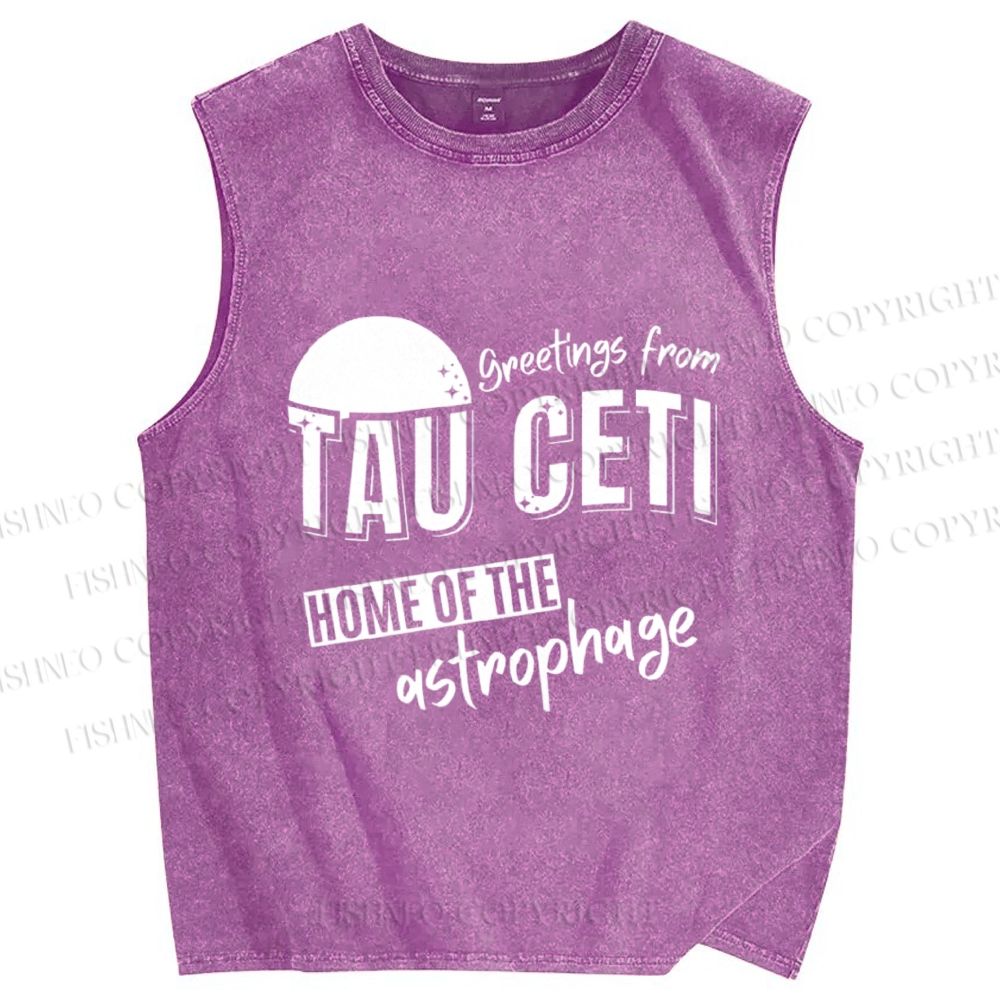 Unisex Project Hail Mary: Greetings from Tau Ceti Printed Washed Tank Top