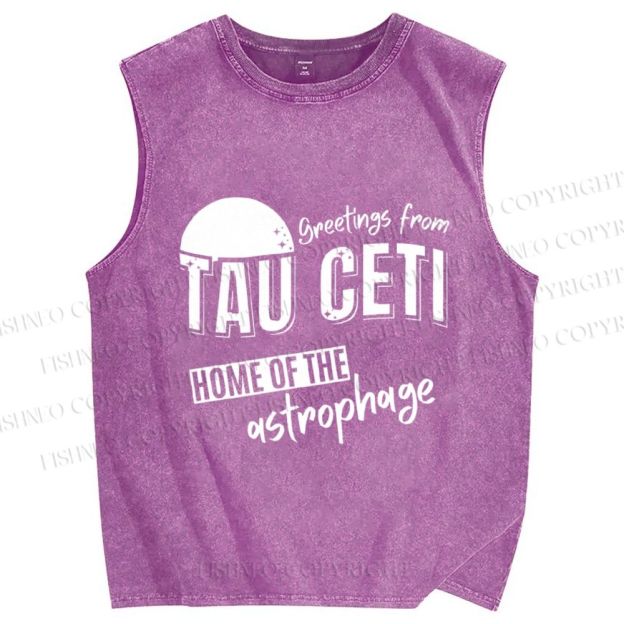 Unisex Project Hail Mary: Greetings from Tau Ceti Printed Washed Tank Top