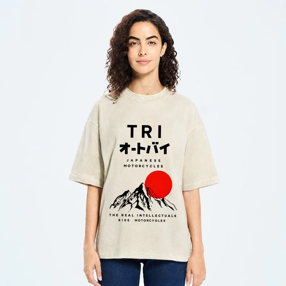 Japanese Mount Fuji Vintage Washed T-shirt