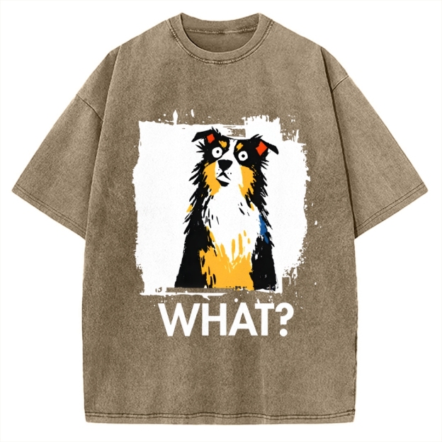 Unisex Australian Shepherd What Dog Printed Washed Tee