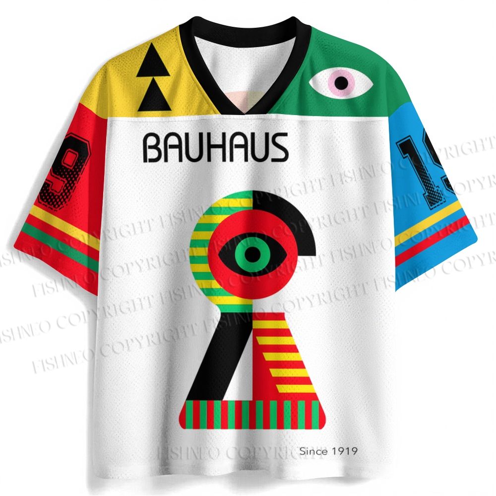 Bauhaus Colored Geometric Eyes Printed Jersey Shirts