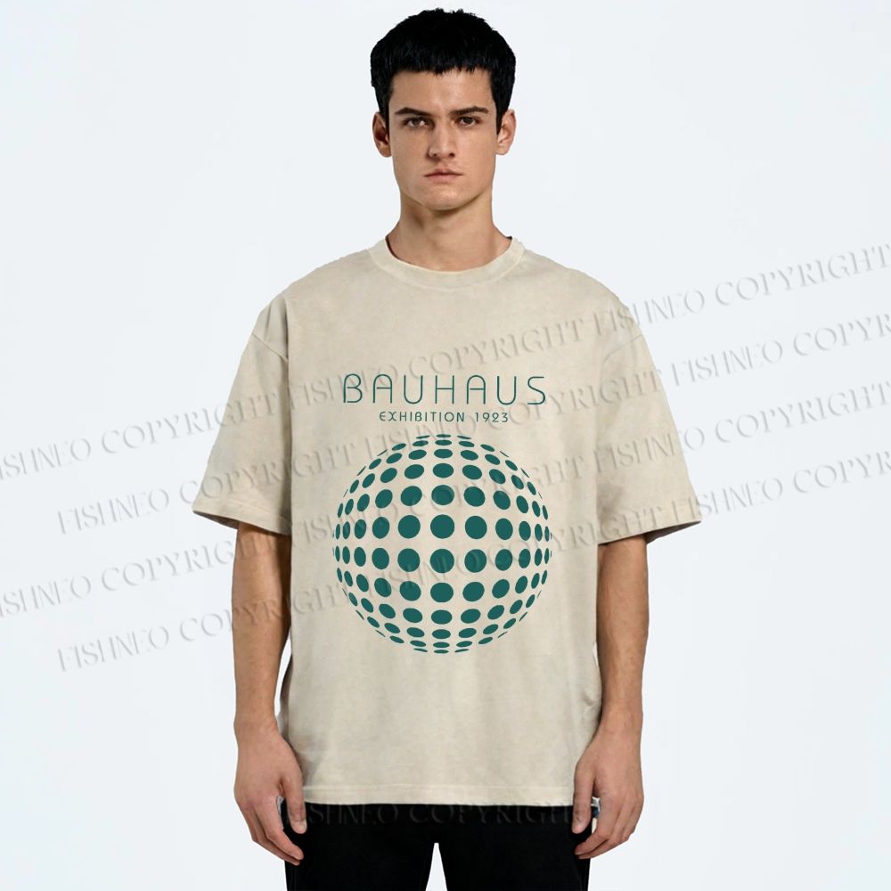 Unisex Bauhaus Ball Printed Washed Tee