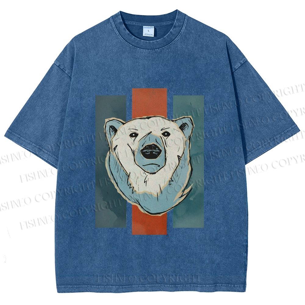 Unisex Fuzzy Bear Printed Washed Tee