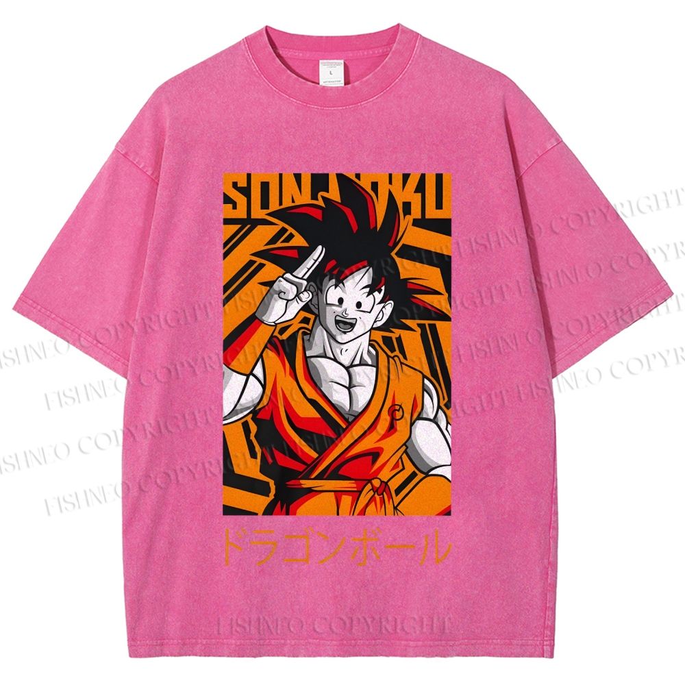 Unisex Dragon Ball Goku Printed Washed Tee