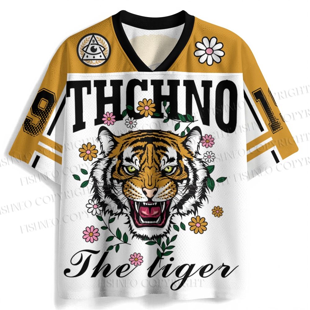 Flowers Tiger Printed Jersey Shirts