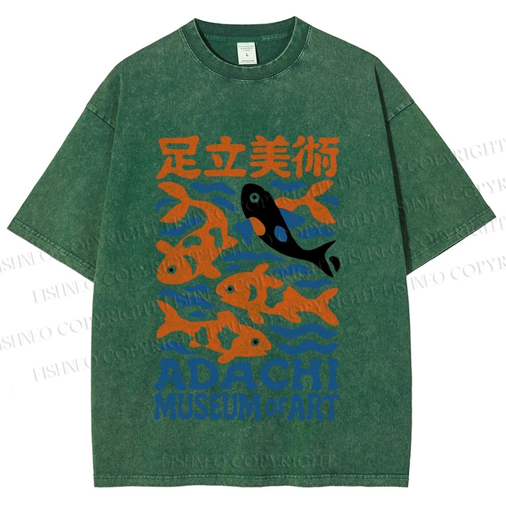 Unisex Koi Fish Museum of Art Printed Washed Tee