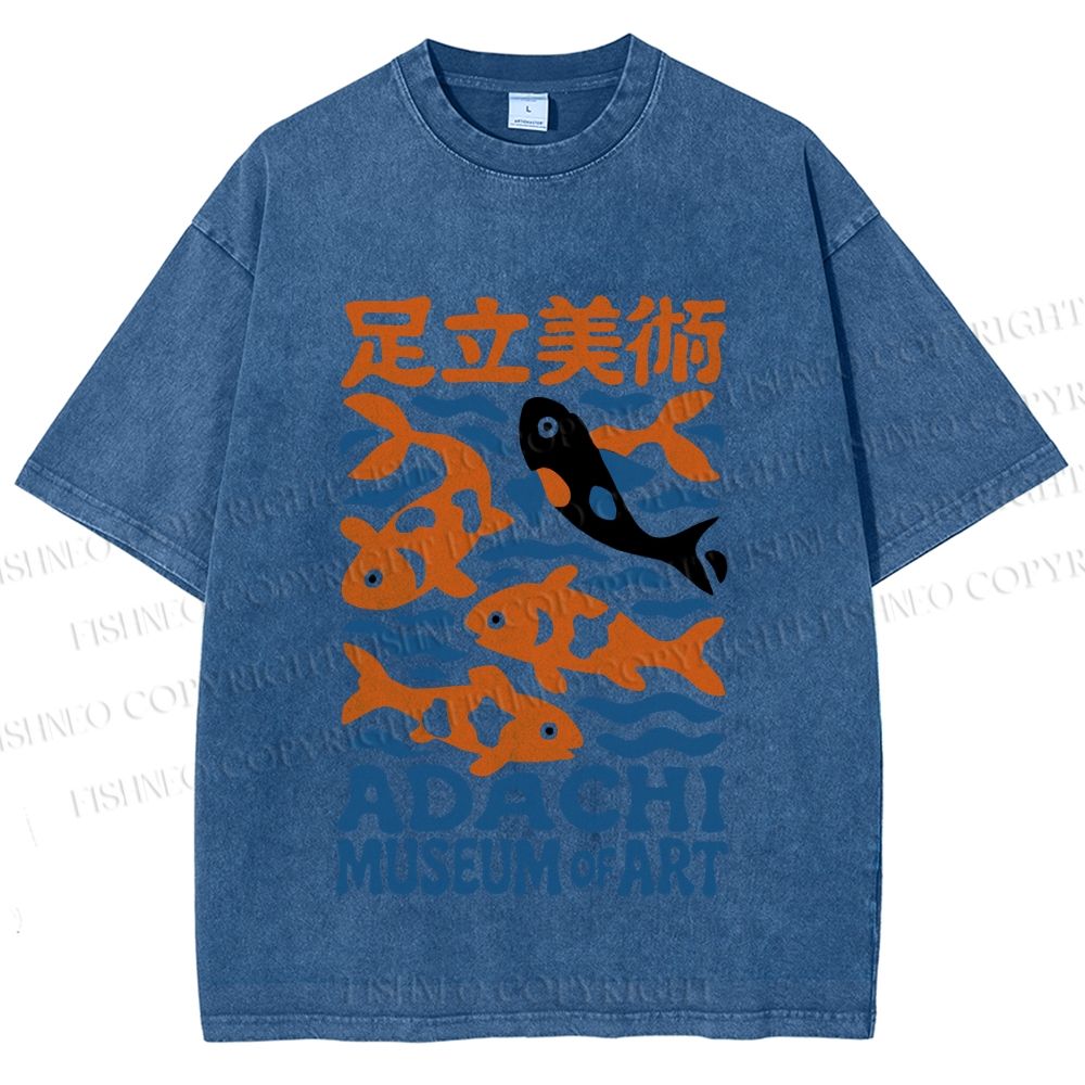 Unisex Koi Fish Museum of Art Printed Washed Tee