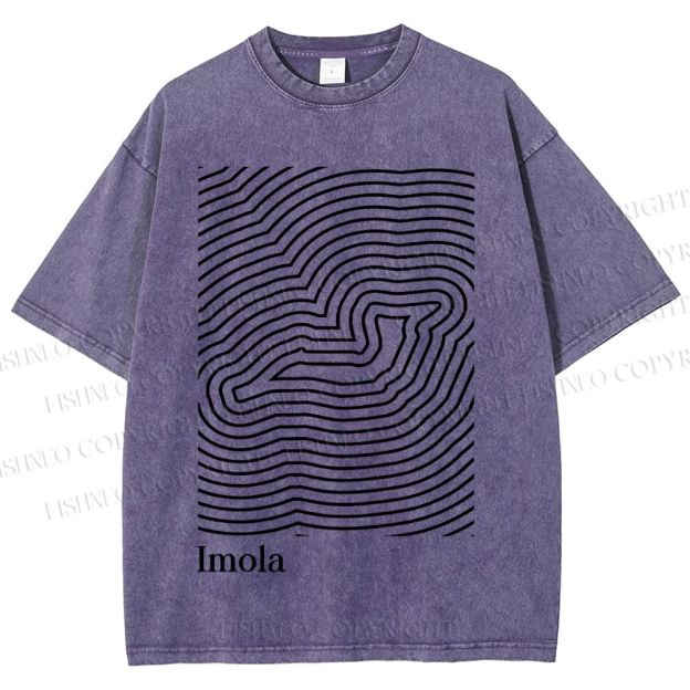 Unisex Imola Line Art Printed Washed Tee